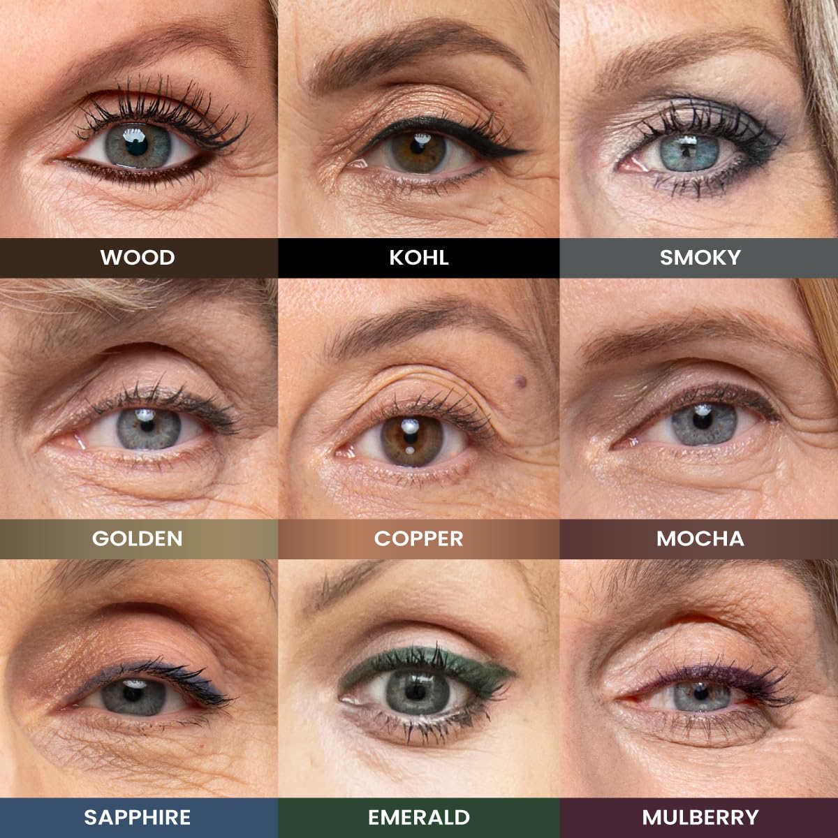 PRIME PROMETICS PrimeEyes Glide Eyeliner for Mature Women – Waterproof, Long-Stay and Mess-Proof – Gel Creme Texture, Discreet Sharpener and Effective Smudger (Smoky)