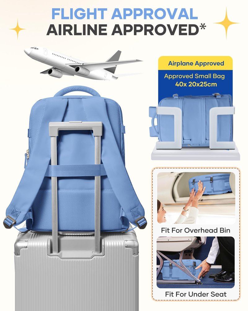 Travel Backpack for Women Airline Approved Carry on Backpack for Airplanes Mochila De Viaje Personal Item Travel Bag Spirit Airlines Personal Item Bag 18x14x8 Backpack for Traveling on Airplane