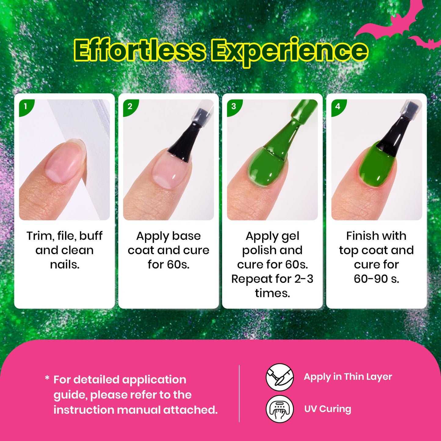 Beetles Gel Nail Polish Set – Wicked Mystic 8 Colors Gel Polish Kit, Gold Silver Black Green Blue Cat Eye Purple Red Glitter with Nail Art Accessories UV LED Soak Off Manicure Gift for Women