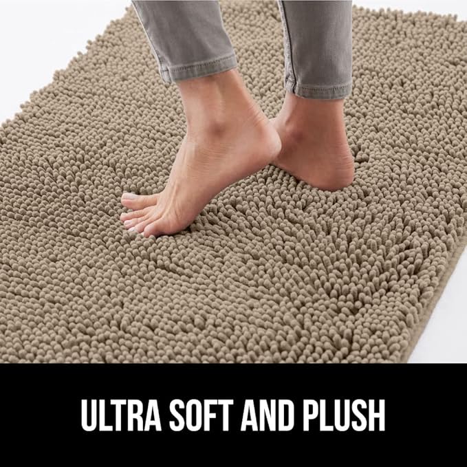 GORILLA GRIP SoakSTOPPER Dog Door Mat, 36x24 Machine Washable Rug Absorbent Doormat Captures Moisture Mud Dirt, Quick Dry Soft Chenille Entryway Rugs Indoor Entrance Mats for Dog Paws, Cappuccino