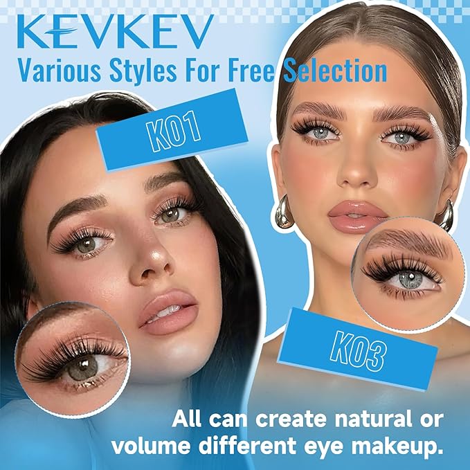 KEVKEV Lash Clusters Flora Eyelash Clusters 8-18mm Lashes Clusters 144pcs Soft Cluster Eyelash Extensions Ultra-Thin Band Ultra-Light Natural Look Natural Lash Clusters DIY Lash At Home(K03)