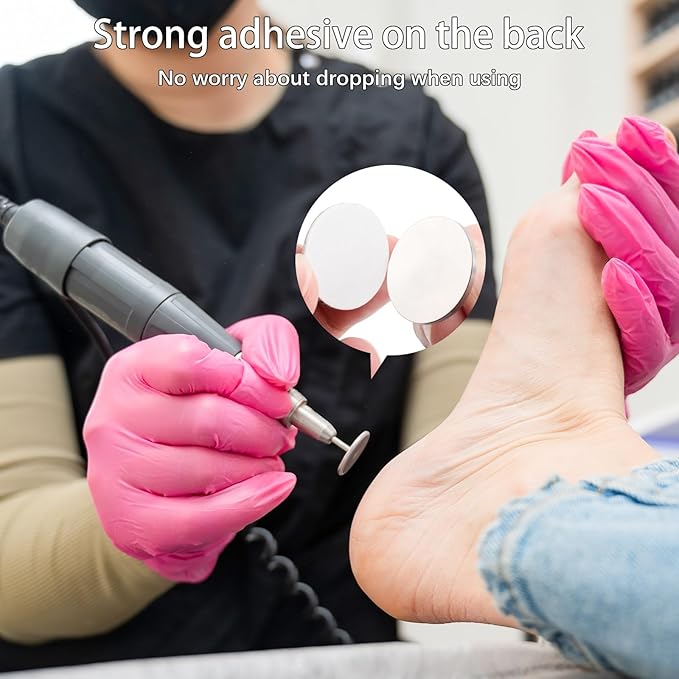 Sanding Paper Discs with Metal Nail Drill Bit Pedicure Sanding Disc 100pcs Sandpaper Discs 25mm Foot File Sandpaper Discs #180 Grits for Manicure Pedicure(Black)