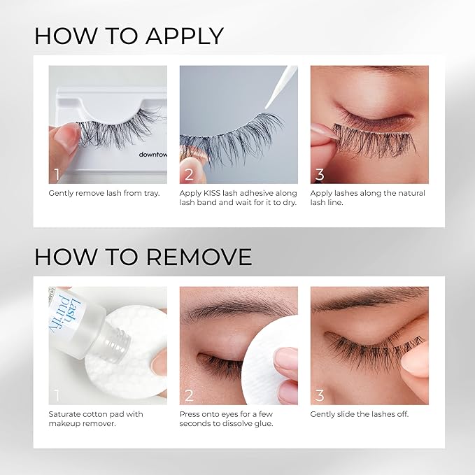Kiss So Wispy, False Eyelashes, 'Pompadour', 16mm, Includes 5 Pairs Of Lashes, Easy to Apply, Reusable Lash Clusters