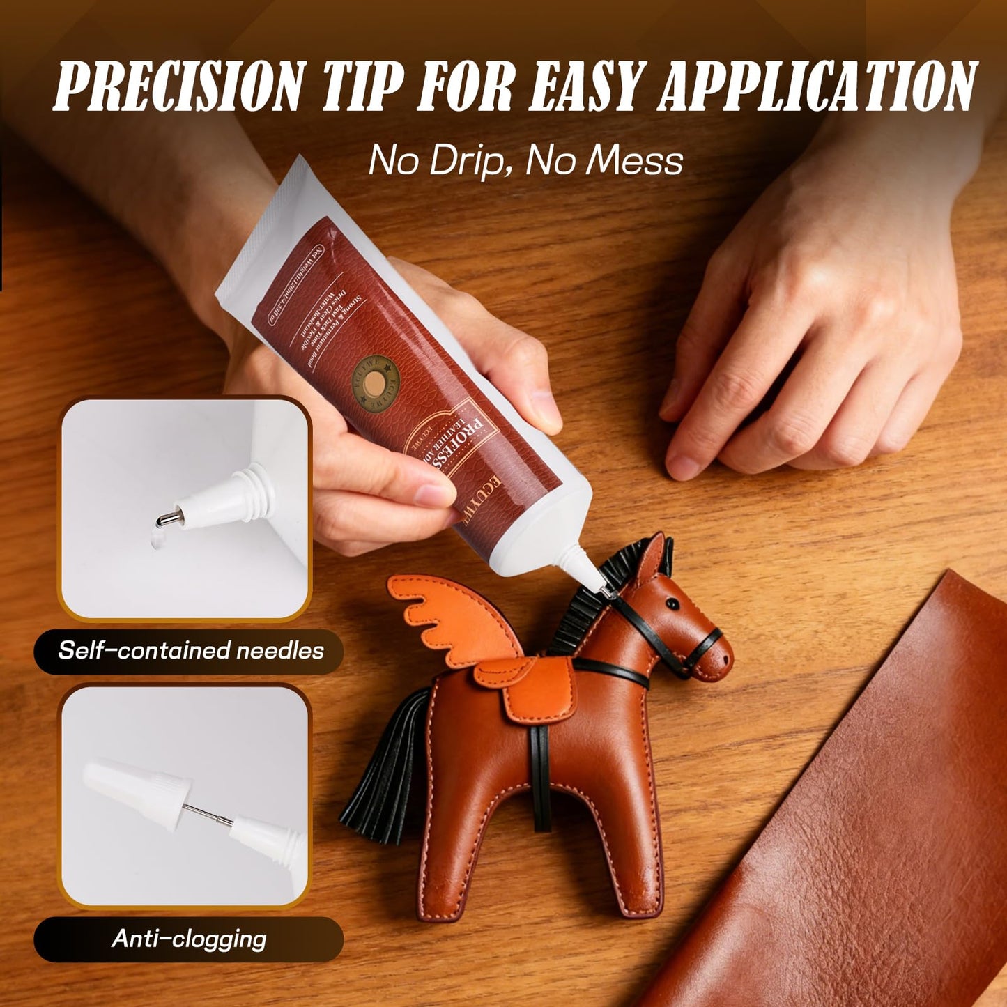 Professional Leather Glue Adhesive -2 * 4.23 oz Industrial Strength, Clear & Flexible Bond for Shoes, Bags, Purses, Furniture, Car Seats, Jackets (Repair Vinyl, Suede, Upholstery, Rubber)