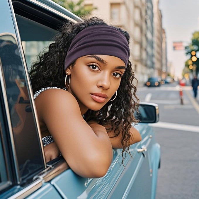 Sefiinh Wide Headbands For Women Stretch Headband Boho Head Bands Women's Hair Band Turban Workout Hairband Accessories 6 Pack