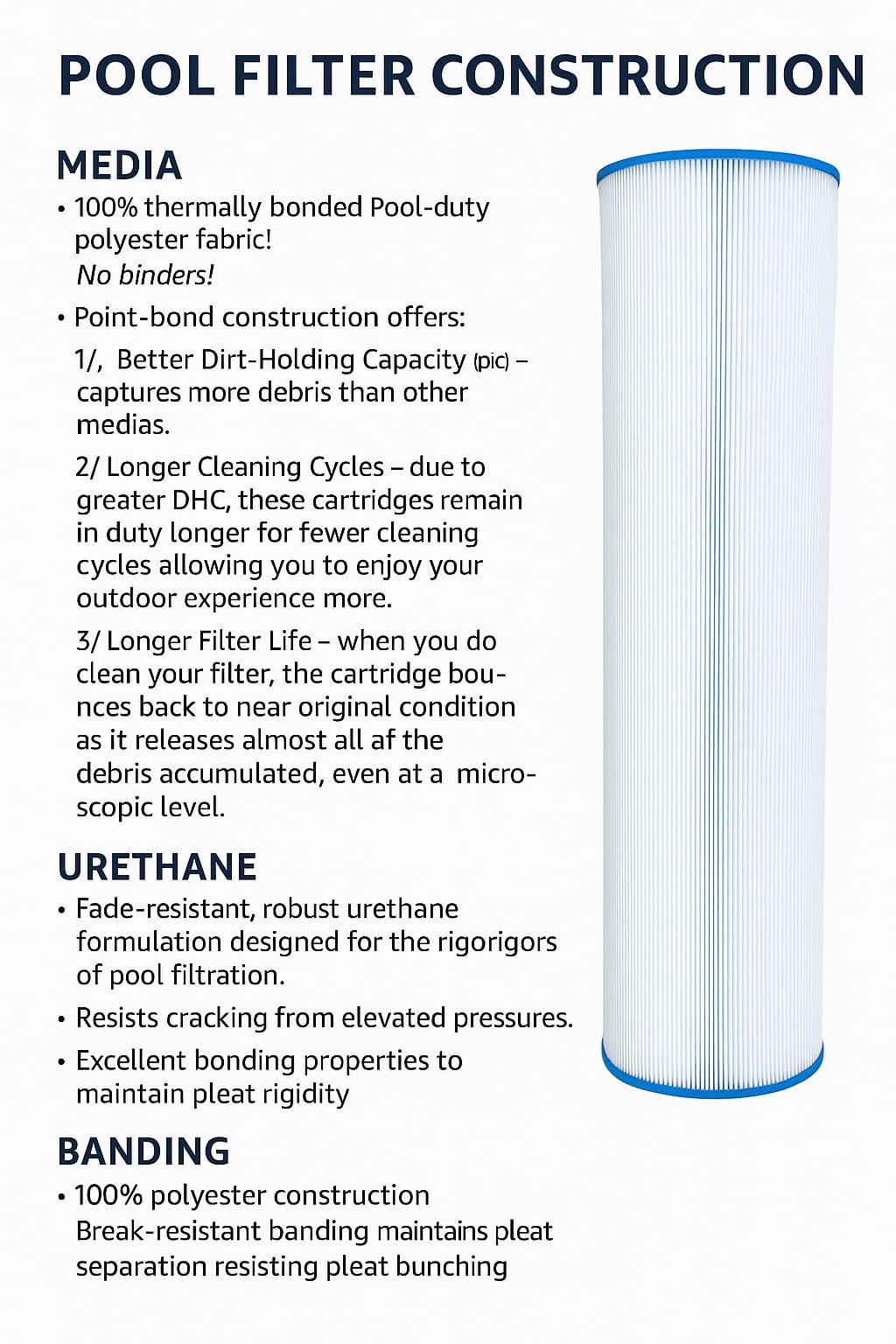 Atomic USA Made Spa Filter Compatible for Jacuzzi Sherlock 120 Replaces 42-3675-08-R Filbur FC-1401 Pleatco PJ120 Unicel C-9481 Length: 20 1/2" Diameter: 10" Drop in Hot Tub Filter Cartridge