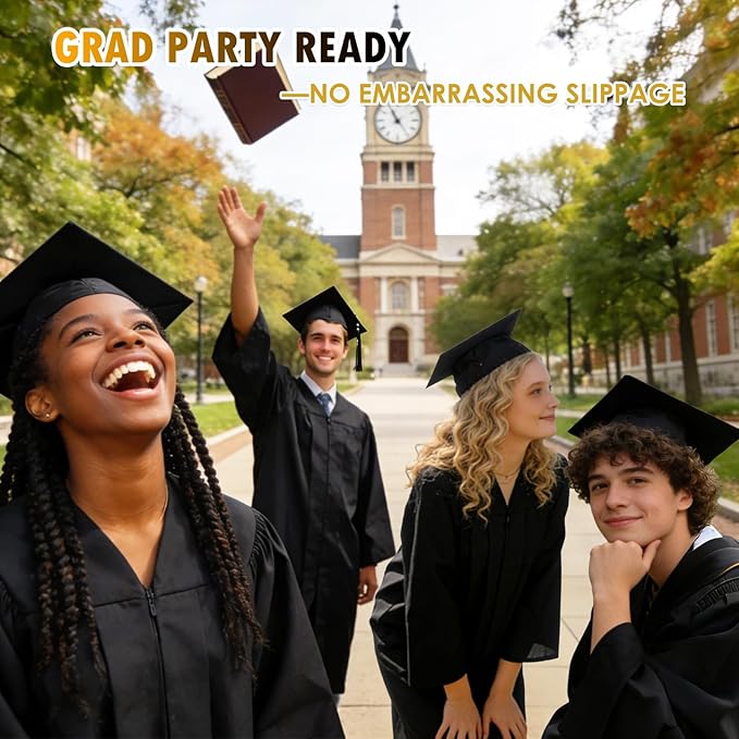 Graduation Cap Headband Insert-Anti-Fall Grad Cap Headband for Curly Hair,Graduation Hat Hair Band Accessories