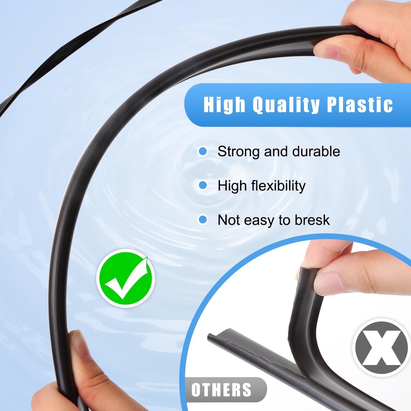 75pcs Pool Coping Strips, Above Ground Pool Liner Clips Set for Overlap Liner, Swimming Pool Liner Locking Strips Replacement Suitable for 27ft, 28ft and 30ft Round, 16 X 32ft and 18 X 33ft Oval Pool