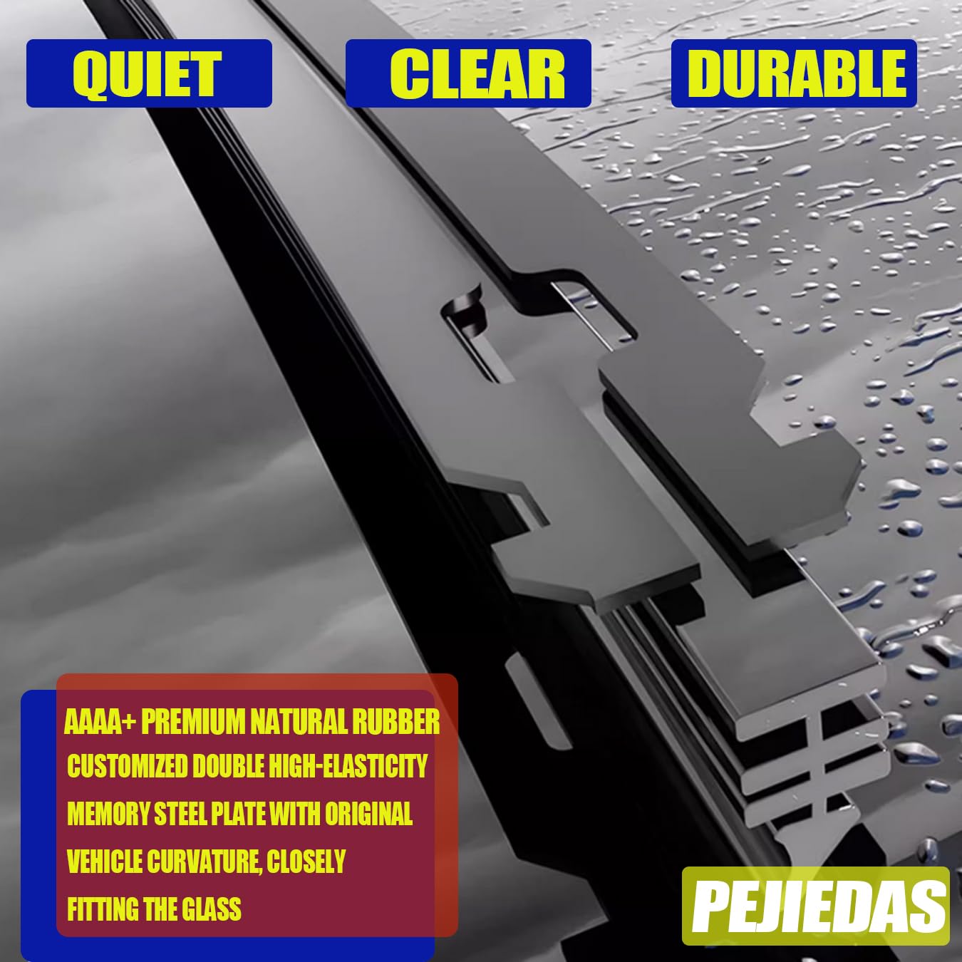 PEJIEDAS 3 Replacement Wiper Blades For Acura MDX 2007 2008 2009 2010 2011 2012 2013 26" + 21" + 12" Front and Rear Wiper Blades (Pack of 3)