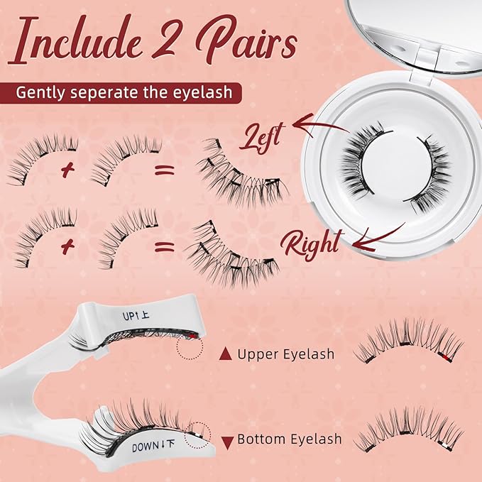 Higu clace Magnetic Eyelashes with Applicator Soft Magnetic Lashes Natural Look Wispy Magnet Lashes Easy to Wear and Remove Ã¯Â¼ÂDJCX-H04Ã¯Â¼Â