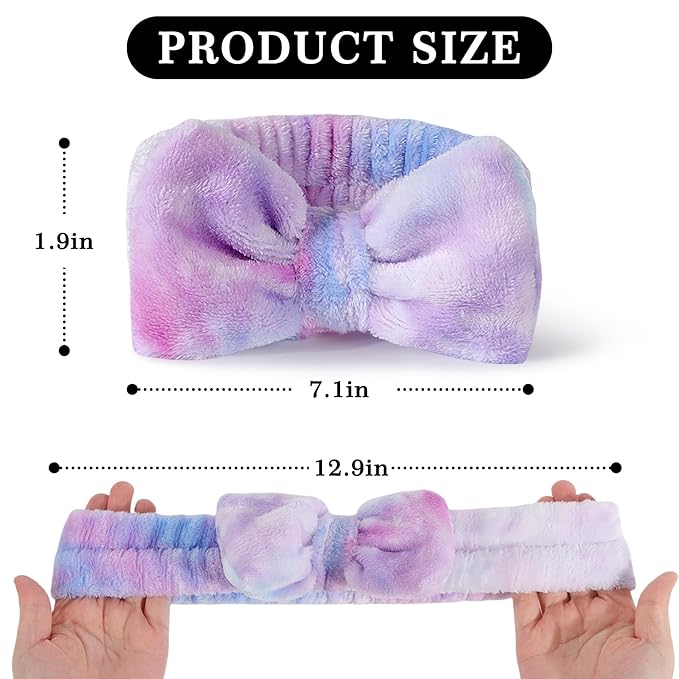 LADES Soft Skincare Headband – Adjustable, Comfortable & Stretchy Fabric, Cute Patterns for Makeup, Facial – Non-Slip, Headband for Hair Control