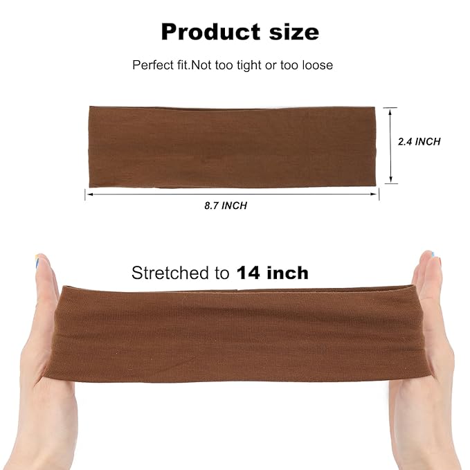 9Pcs Headbands for women Non Slip Headband, Soft Elastic Hair Bands for WomenÃ¢ÂÂs Hair, Fashion Cotton Cloth Stretchy Sweat Bands Headbands for Sports, Makeup, Gym, Running, Yoga, Workout (9Colors-C)