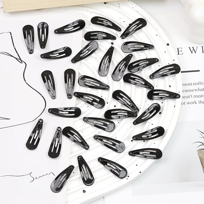1Inch Black Snap Hair Clips, 60Pcs Small Clips for Little Girls, Baby Infant 3cm Candy Color Hair Clips Barrettes for Toddlers Hair Accessories