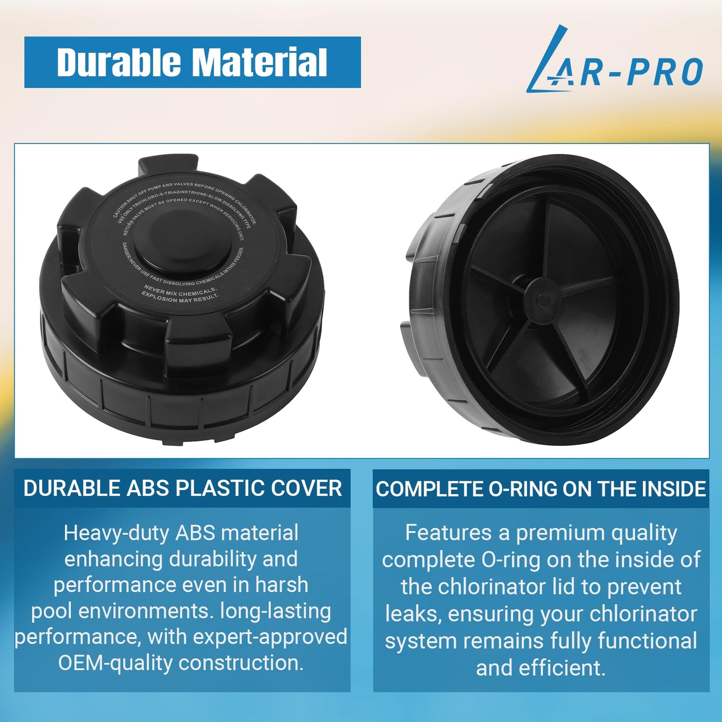 AR-PRO Replacement Chlorinator Lid Cover for CL200, CL220 - Compatible with Hayward Pool Automatic Chlorinator Parts - Made of Durable ABS Material