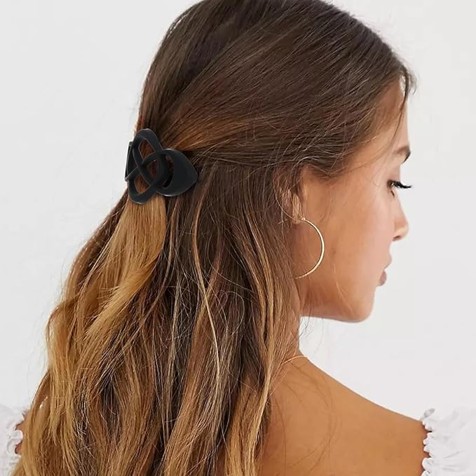 Black Hair Barrettes for Women 4packs Hair Clips French Hair Barrette Clip for Girls Vintage Hair Clips for Thick Thin Long Short Hair Stylish Hair Accessories for Women Girls