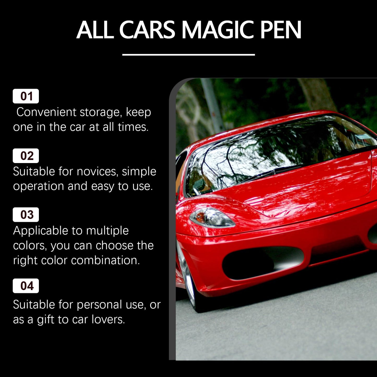 All Cars Magic Pen, Car Scratch Remover Pen, Magic Car Scratch Removal Pen, Lightweight and Fast,Long-Lasting,Black Car Paint Scratch Repair 2PCS