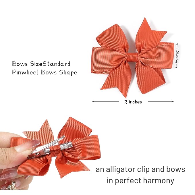 Choicbaby 3 Inch Hair Bows for Girls Grosgrain Ribbon Toddler Hair Accessories with Alligator Clip Bow for Toddler Girls Baby Kids Teens Gift