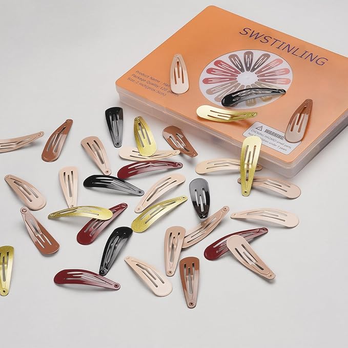 120 Pack 6 Color Snap Hair Clips | Non-Slip Snap Clips for Women & Girls | Durable Hairpins for Thick Hair, Updos, Braids & Buns | Secure Hold, Snag-Free Design