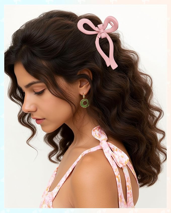 4 PCS Bow Hair Clips for Women Bow Claw Clip 5" Extra Large Hair Claw Clips for Thick and Long Hair Cute Bows Big Clip