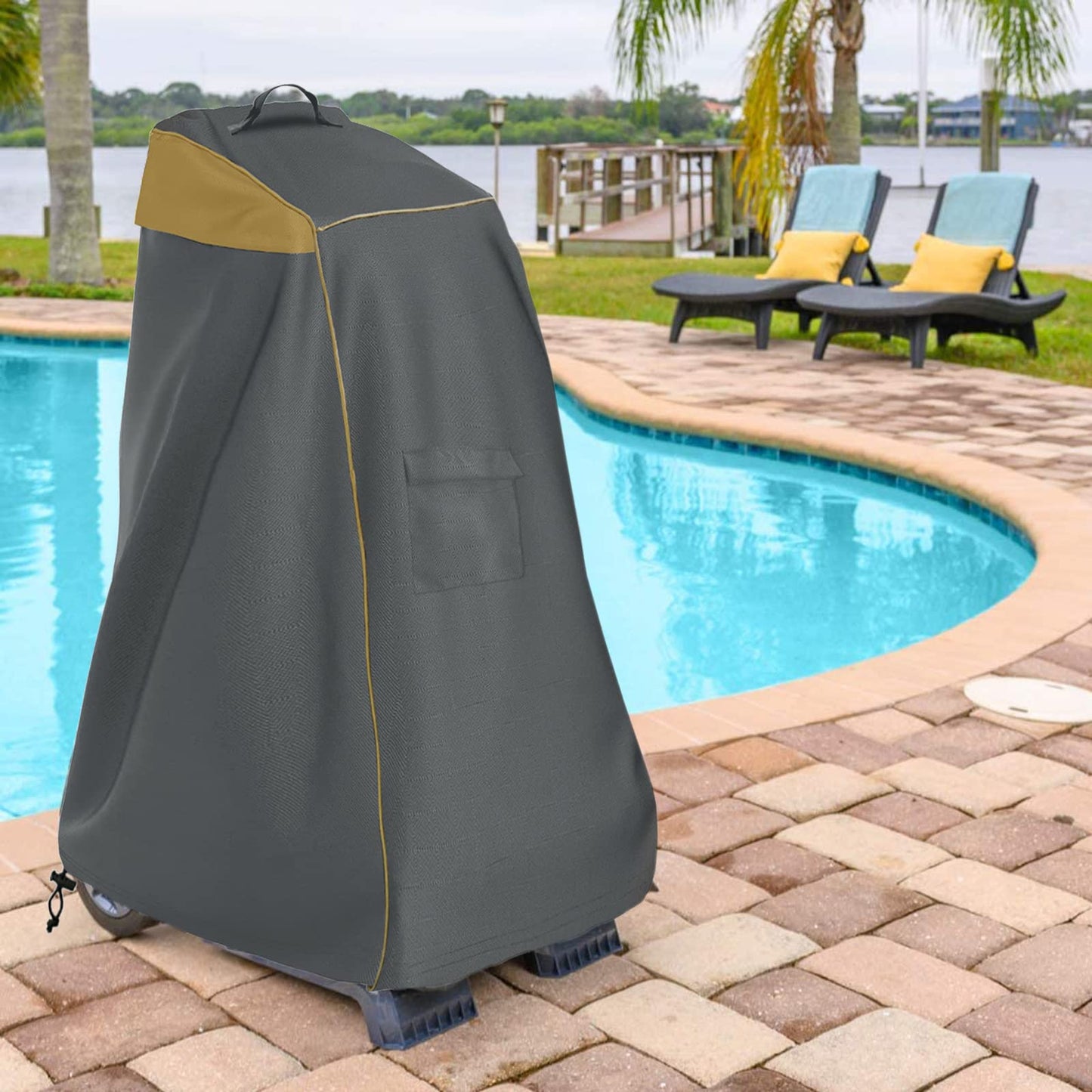 Aacabo Caddy Cover,Robotic Pool Cleaner Cover, Outdoor Waterproof Caddy Cover,Fits Most Brands Robotic Pool Cleaner