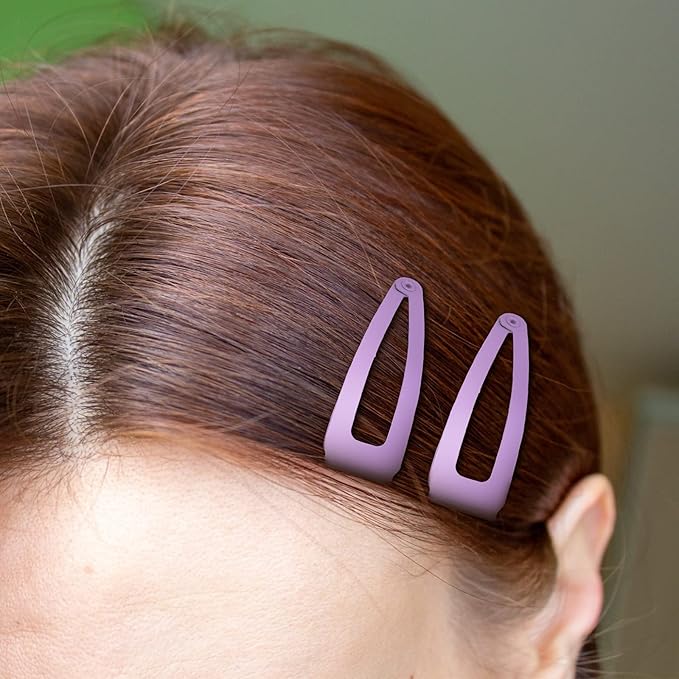 Chinco 24 Pcs Double Grip Hair Clips Metal Snap Clips Women Barrettes for Hair Making, Salon Supplies(Light Purple,2 Inch)
