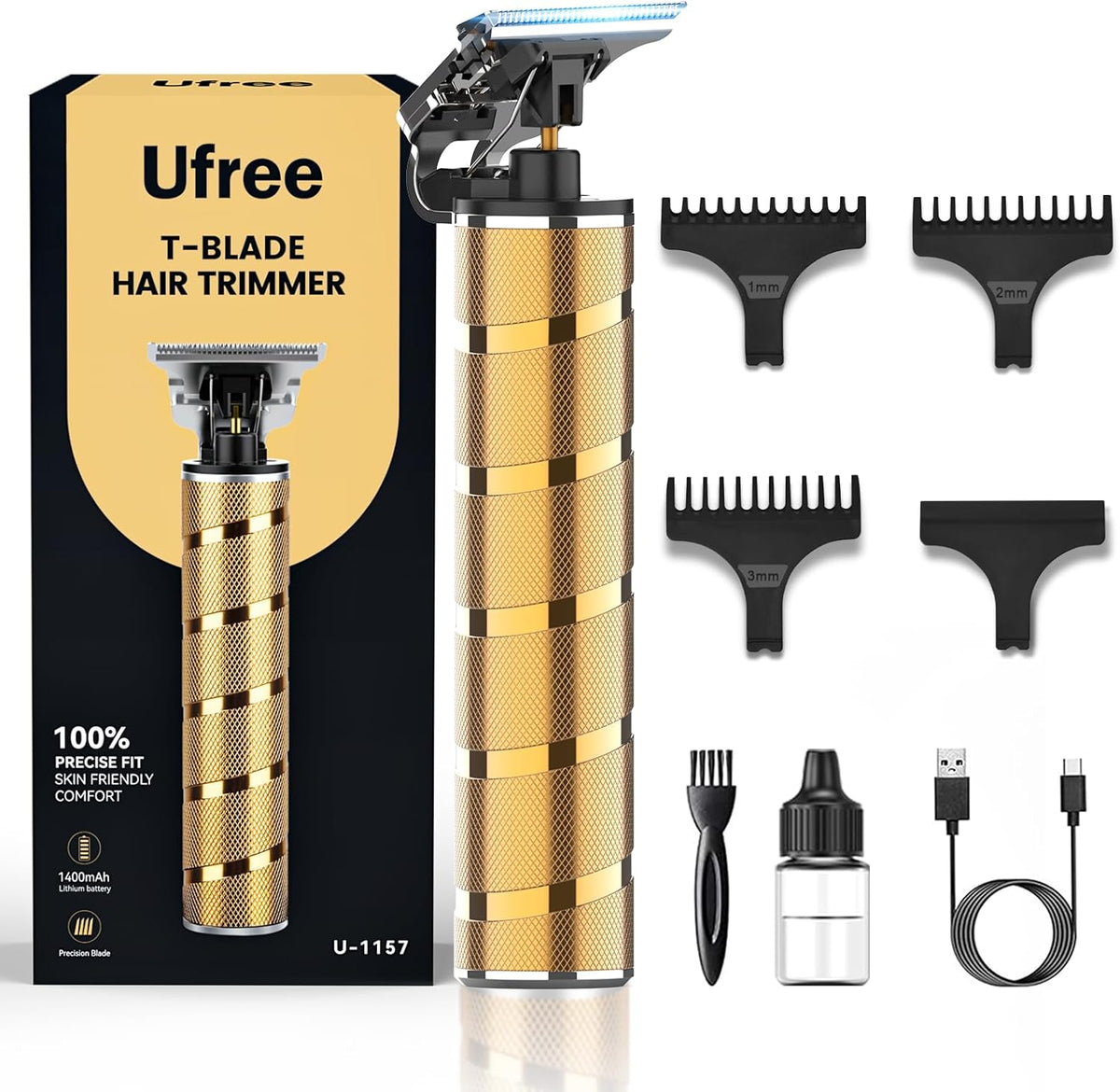 Ufree Hair Trimmer & Beard Trimmer for Men Professional, Electric Razor Shavers for Men, T Blade Precision Edgers Liners, Barber Clippers for Hair Cutting Mustache Facial, Mens Gifts