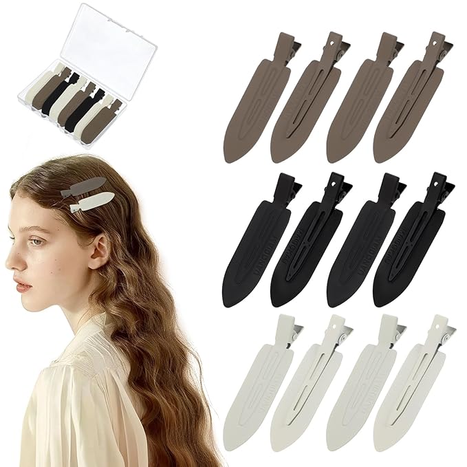 12 Pcs No Bend No Crease Hair Clips, Hair Clips Barrettes for Styling for Women Girls Makeup Accessories, Birthday Mothers Day Gifts (Classic)