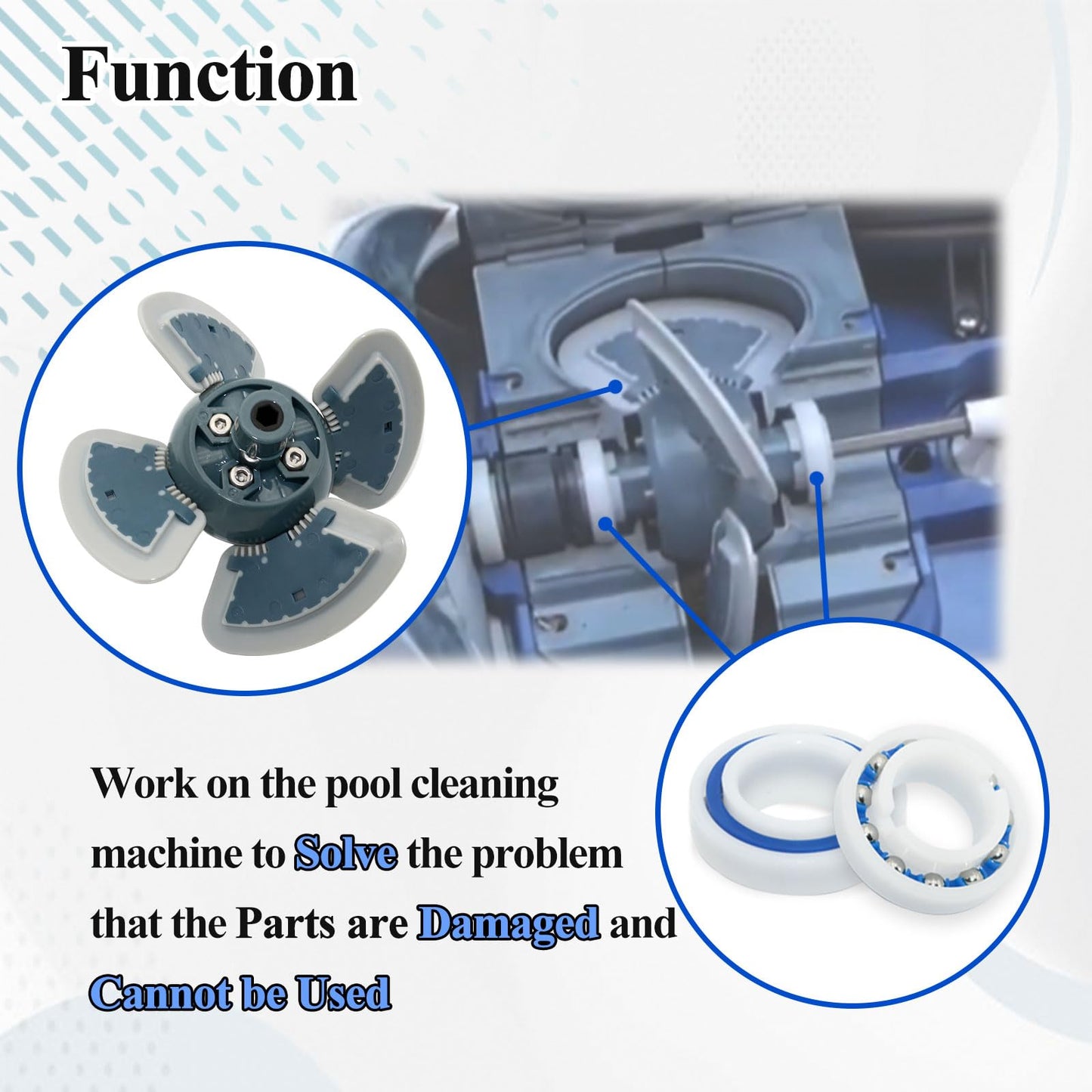 R0524900 Cleaner Engine Replacement for MX6/MX8 Pool Suction Cleaner, with Rollers on Both Sides