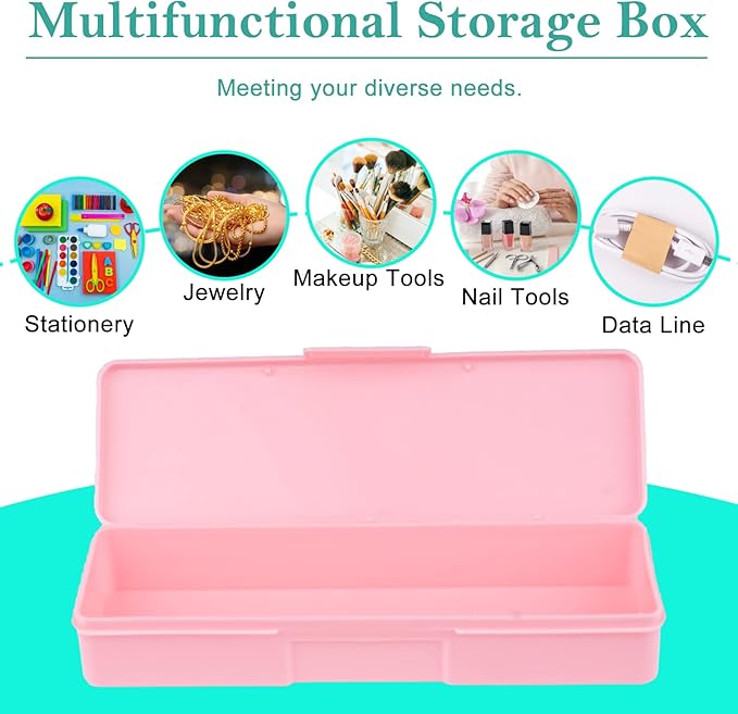 4-Piece Plastic Storage Box for Nail Tools - Multicolor Manicure & Pedicure Supply Organizer
