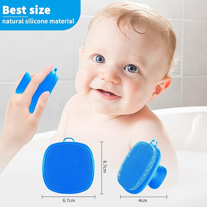 Silicone Face Scrubber for Men Facial Cleansing Brush Silicone Face Wash Brush Manual Waterproof Cleansing Skin Care Face Brushes for Cleansing and Exfoliating (Blue)