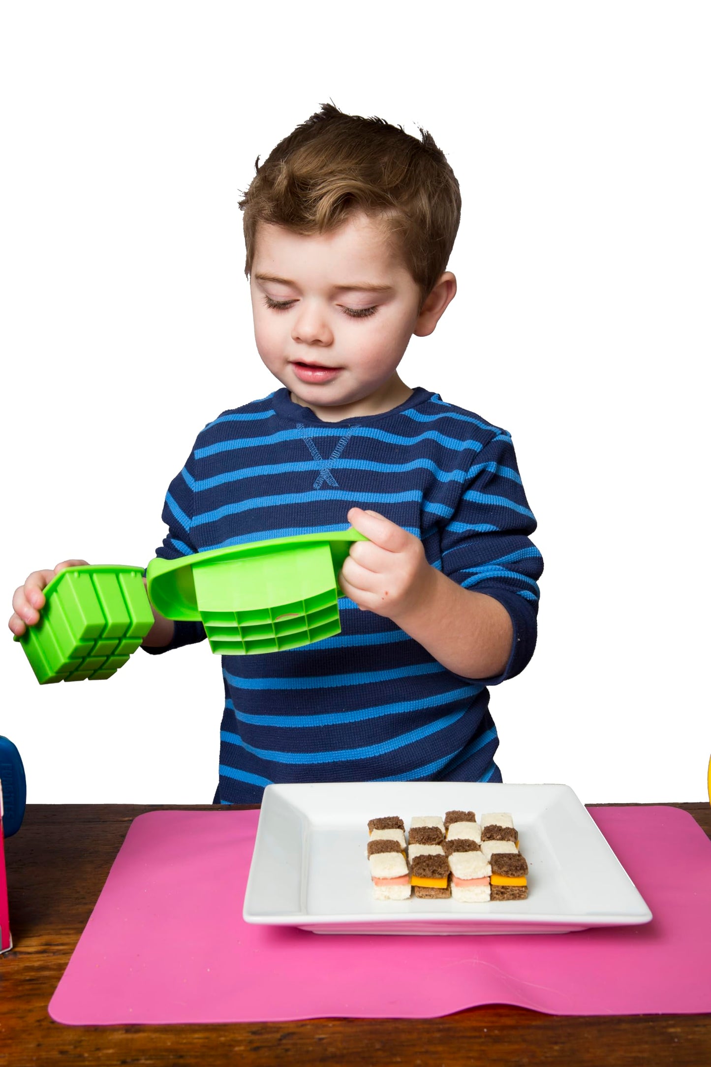 FunBites Food Cutter Set, Green Squares, Red Hearts, Blue Triangles