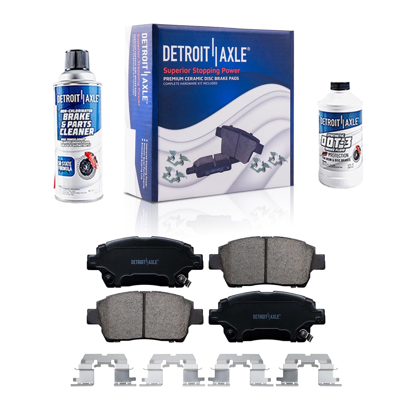 Detroit Axle - Brake Kit for 04-08 Toyota Prius Replacement 2004 2005 2006 2007 2008 Disc Brake Rotors Ceramic Brakes Pads Front and Rear