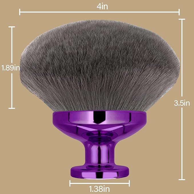 Extra Large Body Makeup Brush For Self Tanner, Leg Makeup &Bronzer Blend,4inch Wide-headed Kabuki Brush Provides More Even &Pretty Application, Sunscreen Face& Back Makeup Brush, Wet&Dry Use- Purple