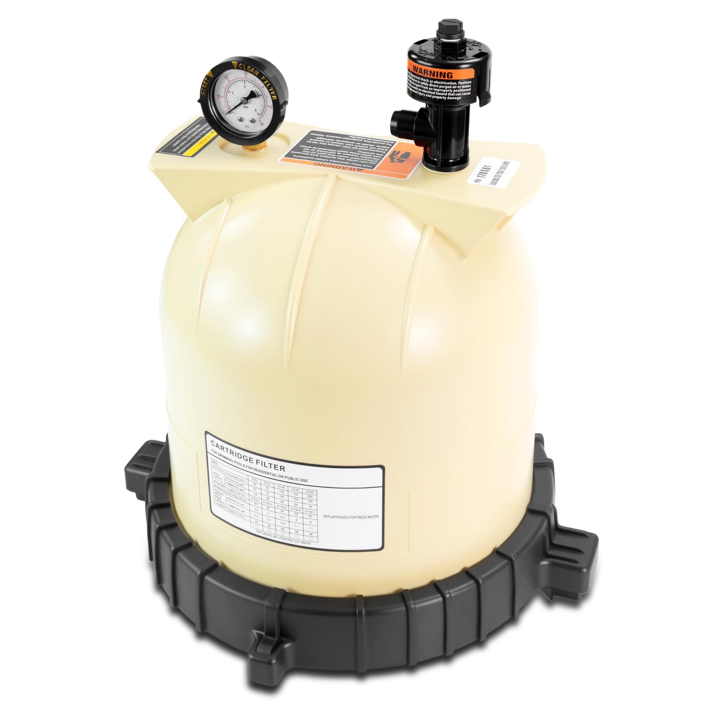 LOTMOVE Pool Filter Lid Assembly Kit Compatible with Pentair Clean & Clear CC75 CC150 CC200 Filters, Includes 178561 Lid, 190058 Pressure Gauge, 9820980 Air Relief Valve & 59052900 Lock Ring