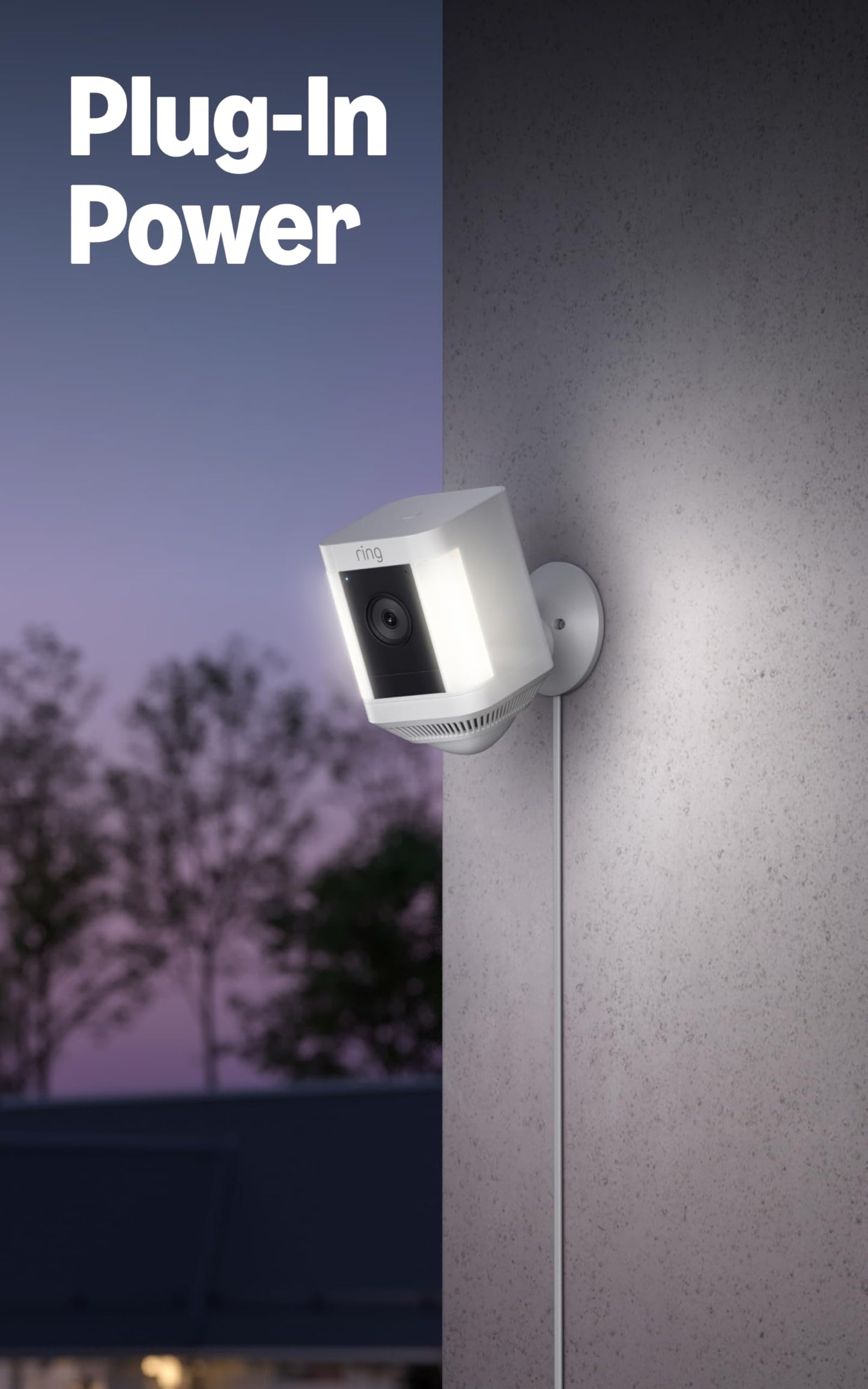 Ring Spotlight Cam Plus, Solar | Two-Way Talk, Color Night Vision, and Security Siren (newest model) - Black
