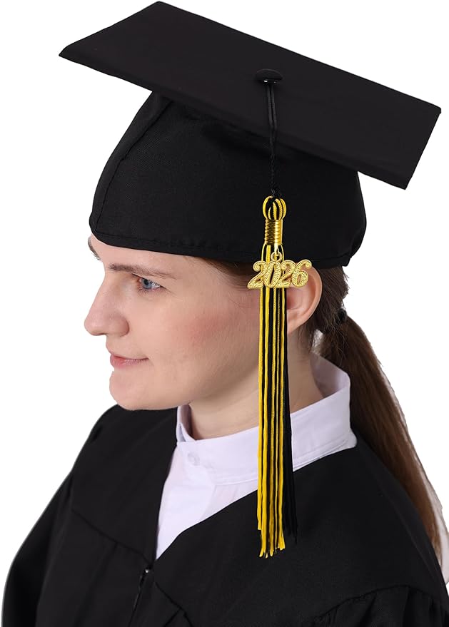 GraduatePro Matte Graduation Cap with 2026 Tassel for Adults High School and Bachelor Master 12 Colors