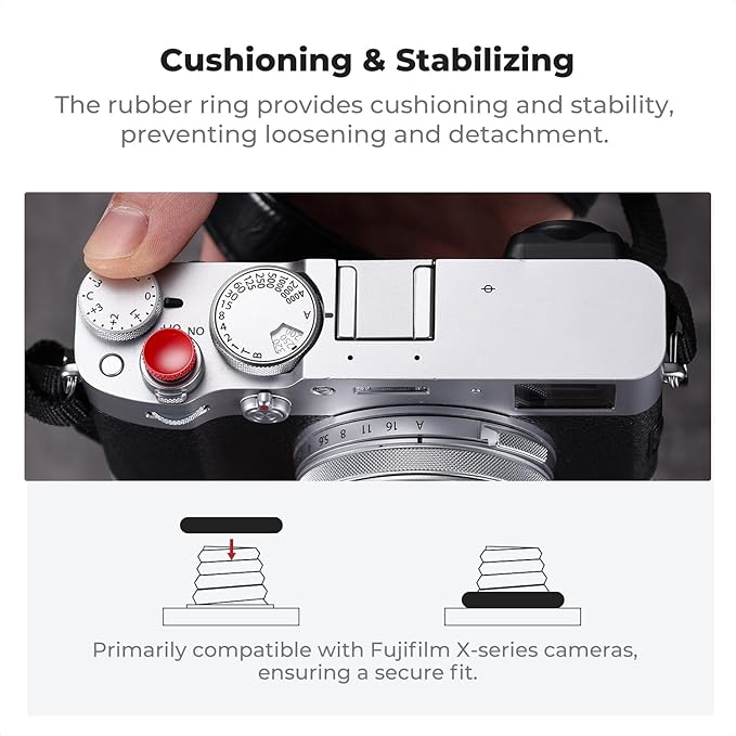 K&F CONCEPT Camera Shutter Button 3 PCS Red Quick Release Button Compatible with Fuji X-T5 X-T4 X-T30 X100VI X100V X-E4, Sony RX1RIII RX10VI RX10III RX100VII, Lei ca Q3 M10 M11, Compatible with Ni kon DF F3