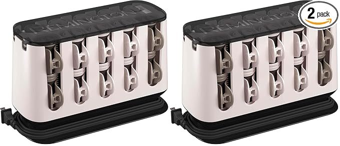 Remington Shine Therapy Argan Oil & Keratin Treated Hot Rollers Set, Professional Hair Curlers for Setting All Hair Lengths from Short and Medium to Long (Pack of 2)