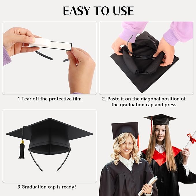 UQM Graduation Cap Headband, Anti-fall Grad Cap Headband Hat Accessories for Graduates Students, Keeps Hairstyle Fixed