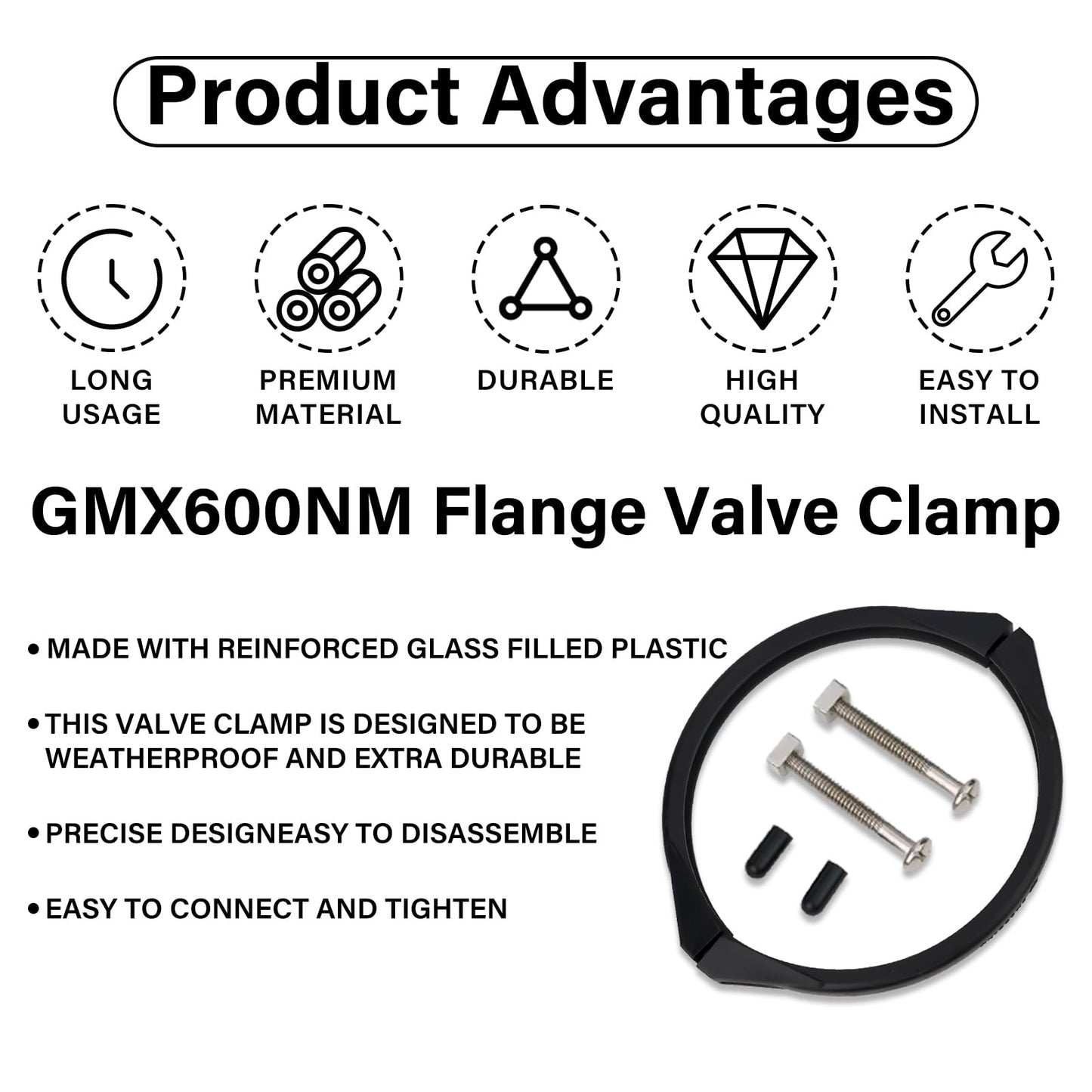 GMX600NM Flange Valve Clamp for Hayward Pro Series Sand Filter Pump Clamp with Screw Swimming Pool Filter Parts Replacement S164T S166T S180T S210T S210S S220T S230T S244T