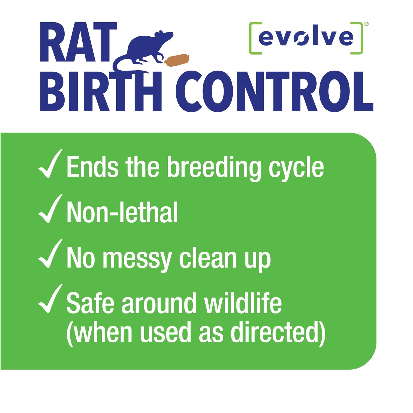 Evolve Rat Birth Control Soft Bait Sausages – 3 lbs | Scientifically Proven Rat Population Control | Not a Poison, Long-Term Population Management (Packaging May Vary)