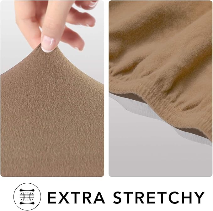 PureFit Super Stretch Chair Sofa Slipcover – Spandex Non Slip Soft Couch Sofa Cover, Washable Furniture Protector with Non Skid Foam and Elastic Bottom for Kids, Pets （Chair, Camel）