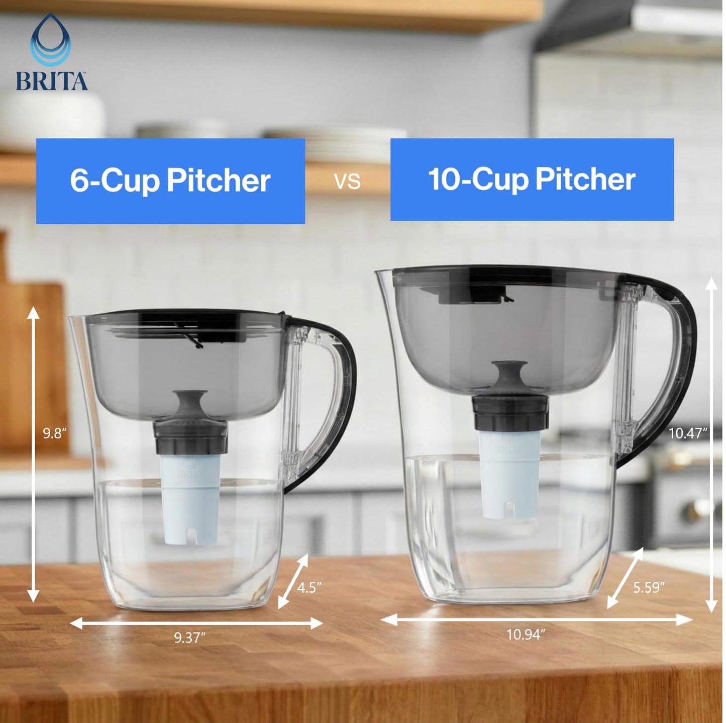 Brita Metro Small 6-Cup Elite Water Filter Pitcher, WQA NSF/ANSI Certified, Reduces 99% of Lead, Microplastics and 30 Contaminants, BPA-Free, Removes Chlorine Taste & Odor, 1 Elite Filter, White