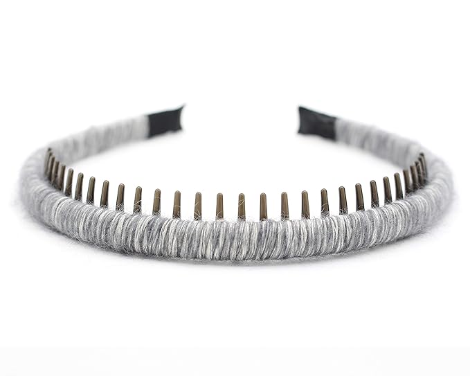 Fashion Wool Knit Hair Band - Non-Slip Resin Comb Teeth Hoop (4 Colors)