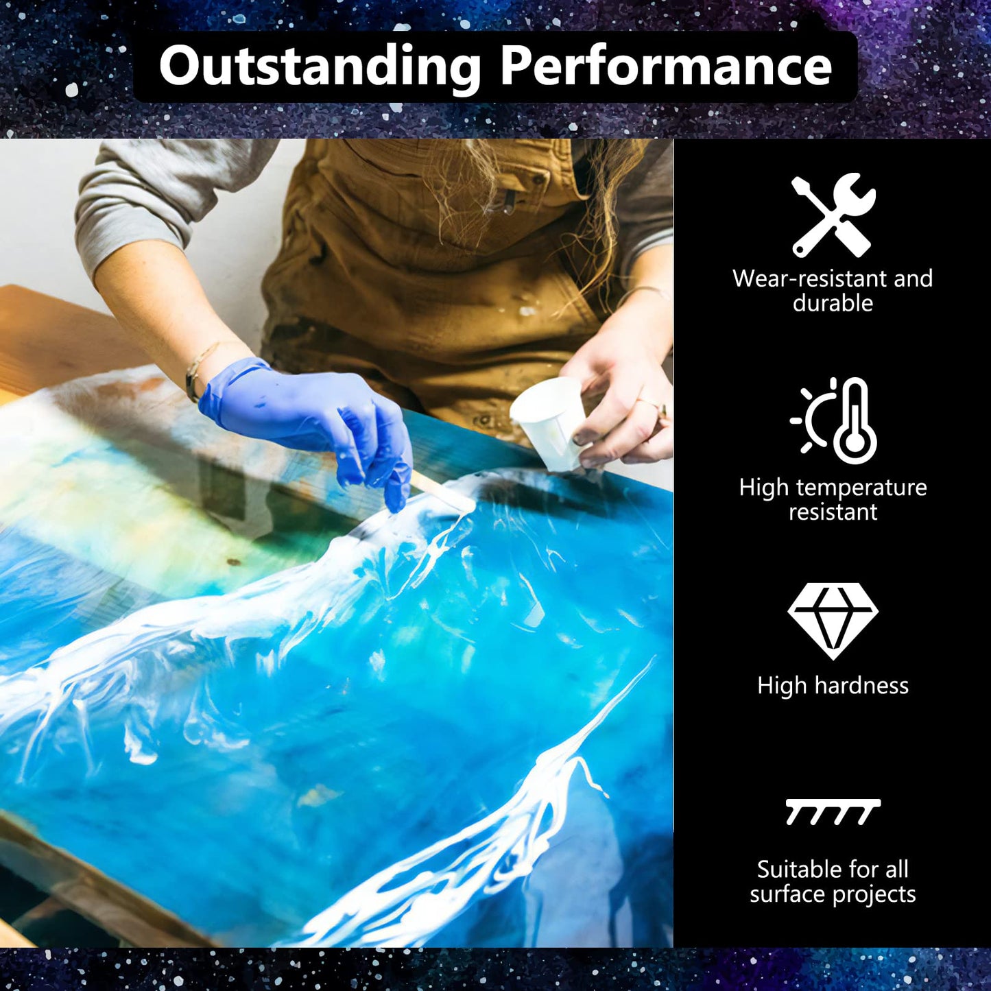 KISREL Epoxy Resin 4Gallon - Crystal Clear Epoxy Resin Kit - No Yellowing No Bubble Art Resin Casting Resin for Art Crafts, Jewelry Making, Wood & Molds