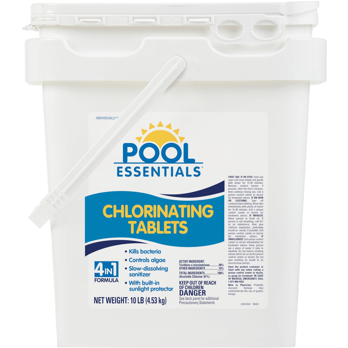 Pool Essentials® 3" Swimming Pool Chlorinating Tablets, Kills Bacteria & Controls Algae, 10LB