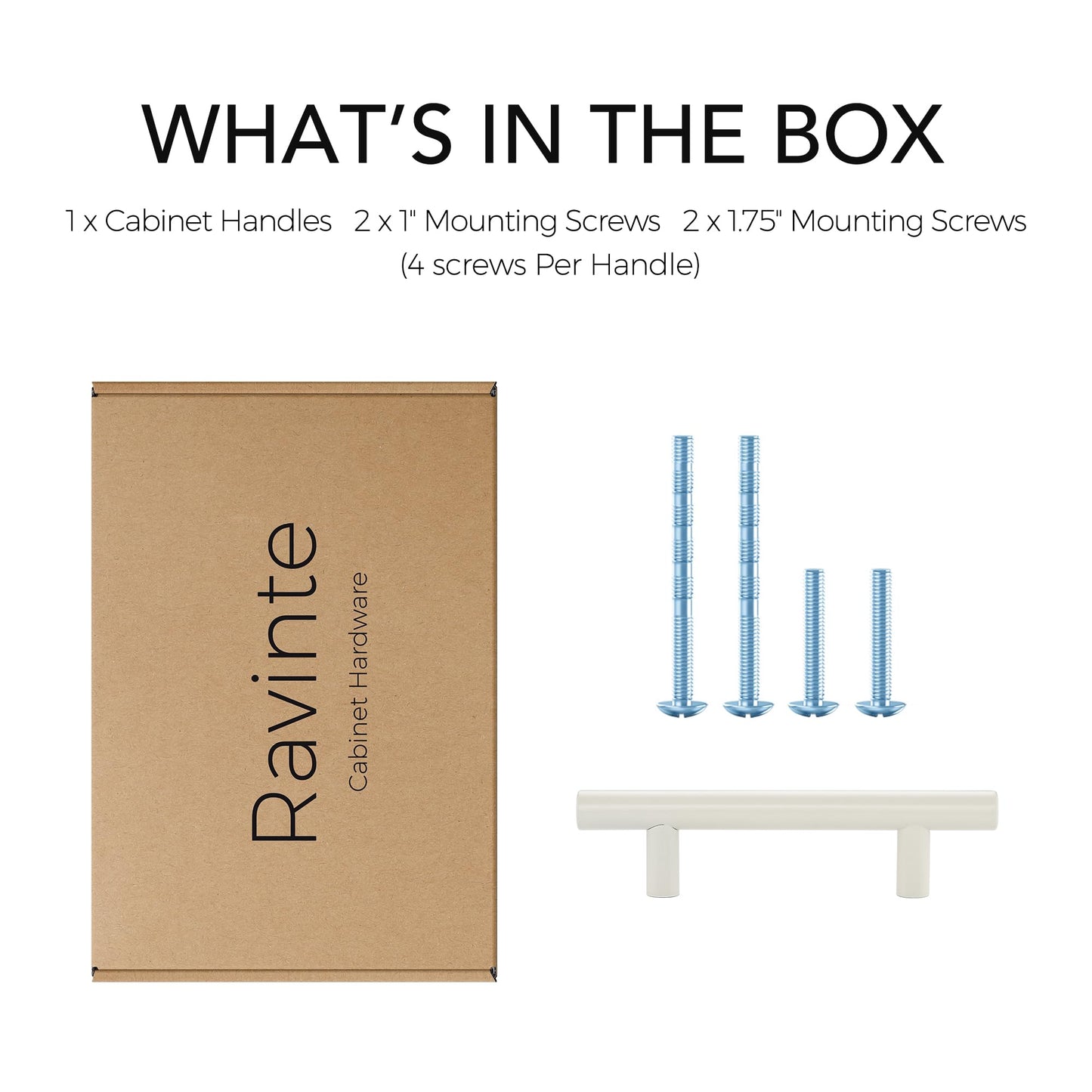 Ravinte 1 Pack | 5 Inch Cabinet Pulls White Stainless Steel Kitchen Drawer Pulls Cabinet Handles 5 InchLength, 3 Inch Hole Center