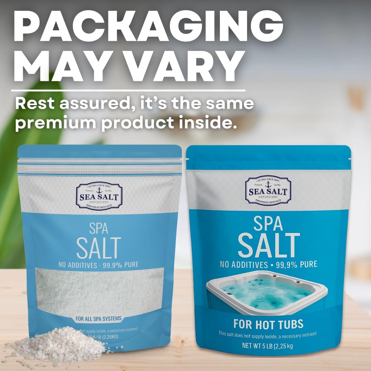 Hot Tub Spa Salt for Water Systems & Chlorine Generators, Pool Salt for Hotspring, Jacuzzi, Caldera, Ace, & Freshwater, 5 Lbs/500 Gallons