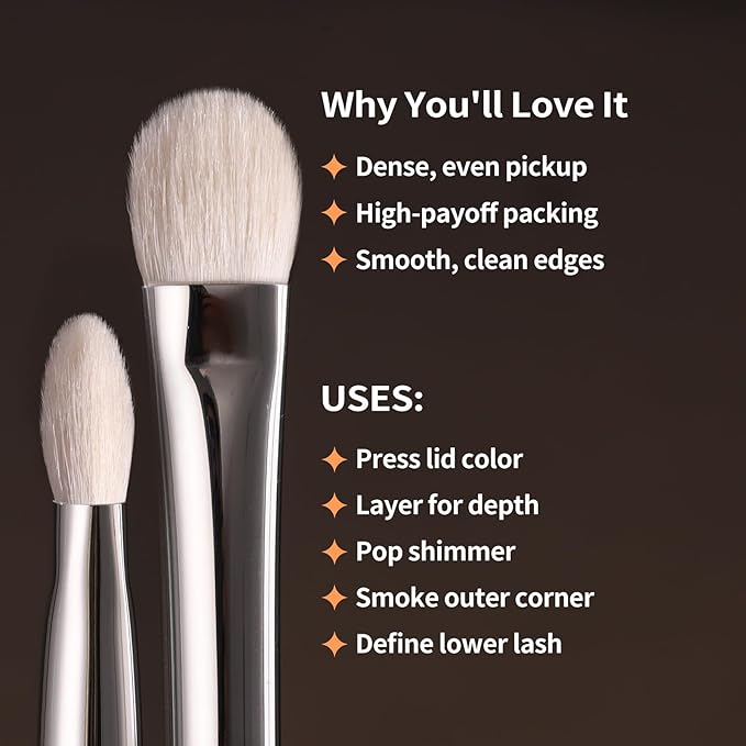 Eye Shadow Brush For Shading, Dense & Soft Eyeshadow Applicators for Smokey Eyes Makeup, Powder Eye Shadow Blender (196 Classic Shader)