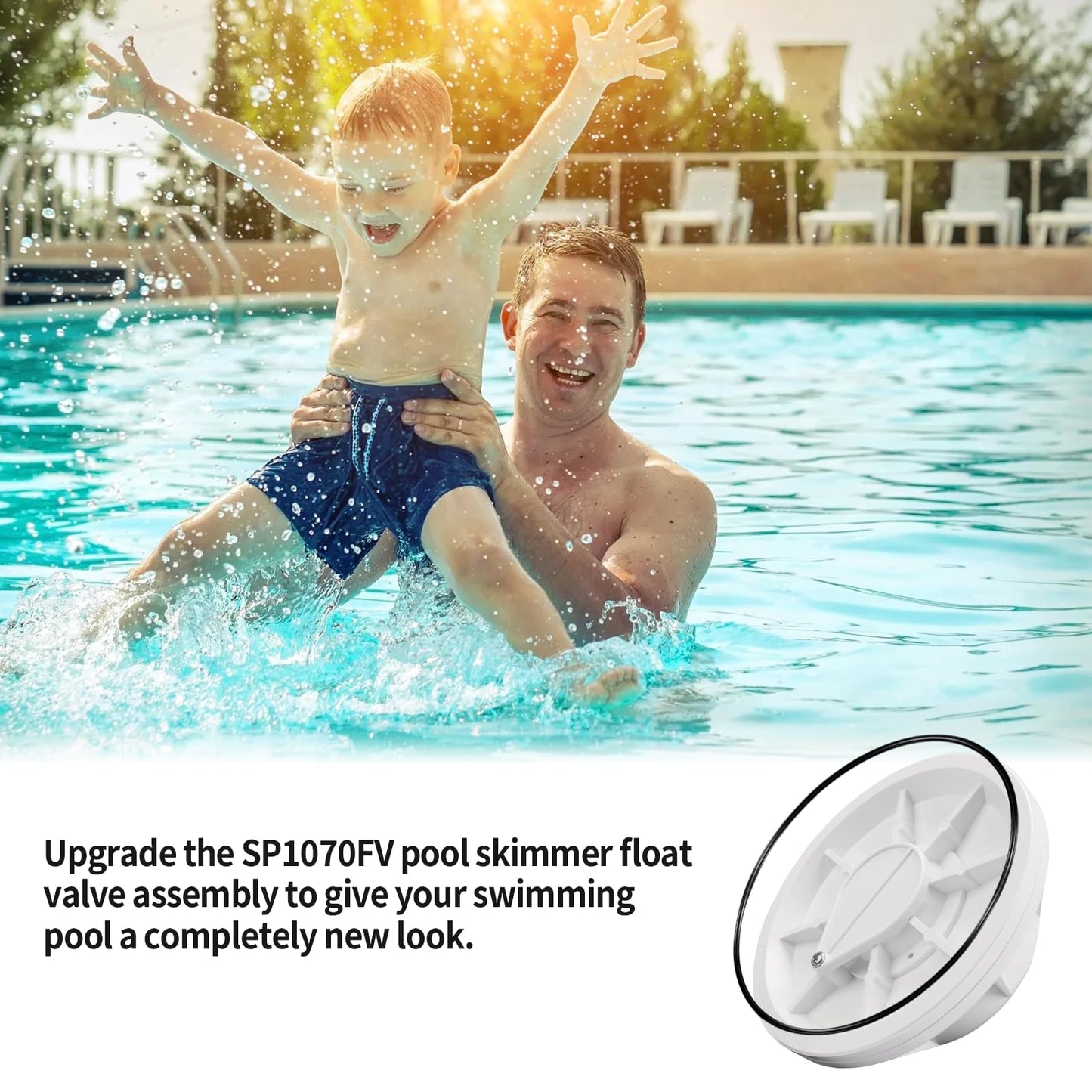 Dfnidy SP1070FV Pool Skimmer Float Valve Assembly for Hayward Skim Master Skimmers, Replacement in Ground Concrete Skimmers Float Valve Parts with O-Ring